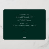 Stamped Floral Frame Photo Folien Feiertagskarte (Rückseite)