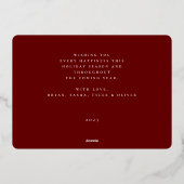 Stamped Floral Frame Photo Folien Feiertagskarte (Rückseite)