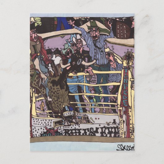 Stampede 8 Sekunden Postkarte (Vorderseite)