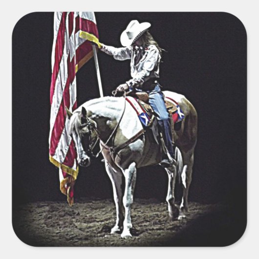 Stampede Prayers Quadratischer Aufkleber (Vorderseite)
