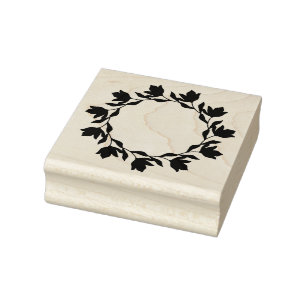 Stämpel med vacker blomkrans gummistempel