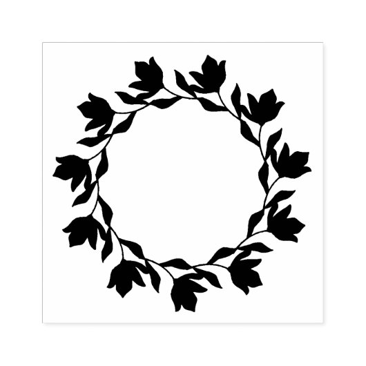 Stämpel med vacker blomkrans gummistempel (Prägung)