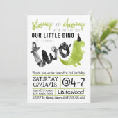 Stampfen Sie und Chomp Dinosaurier, den Einladung (Stehend Vorderseite)