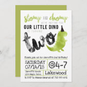 Stampfen Sie und Chomp Dinosaurier, den Einladung (Vorne/Hinten)