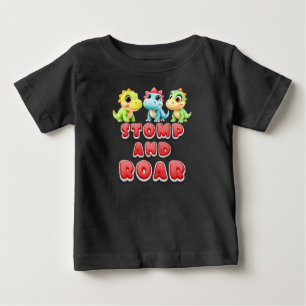 Stampfen und Brüllen, Lustige Dinosaurier Kinder Baby T-shirt