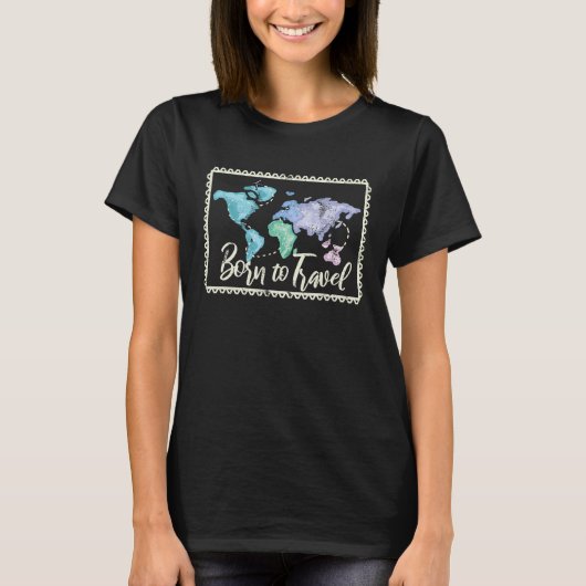 Stamps collectors world map travel T-Shirt (Vorderseite)