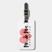 Stamps Heart Rustic Mr & Mrs Monogram Gepäckanhänger (Vorderseite vertikal)