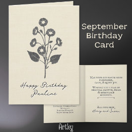 Stamps Morning Glory September Birth Blume Linen Karte