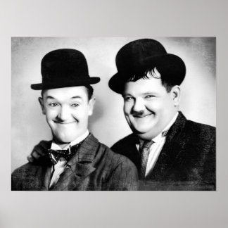 Stan Laurel und Oliver Hardy - BW Vintag - D1 Poster