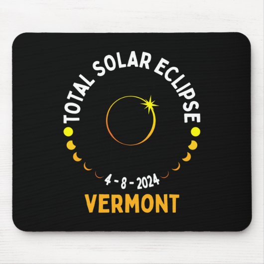 Stand: 04 08 24 Gesamt Solar Eclipse 2024 Vermont Mousepad (Vorne)