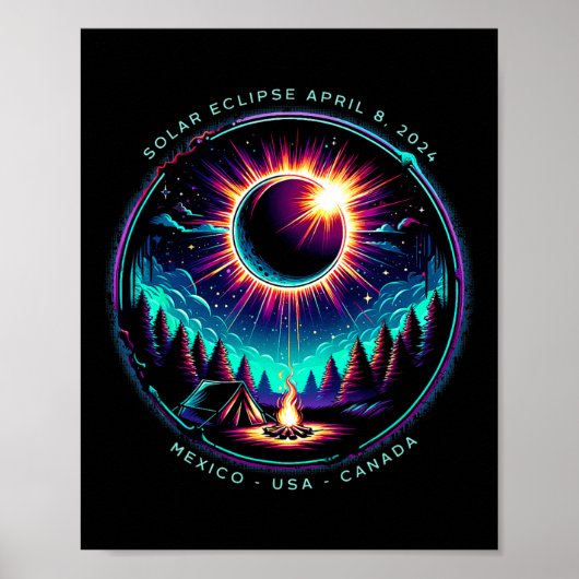Stand: 8. April 2024 Astronomie Camping Solar Poster (Vorne)