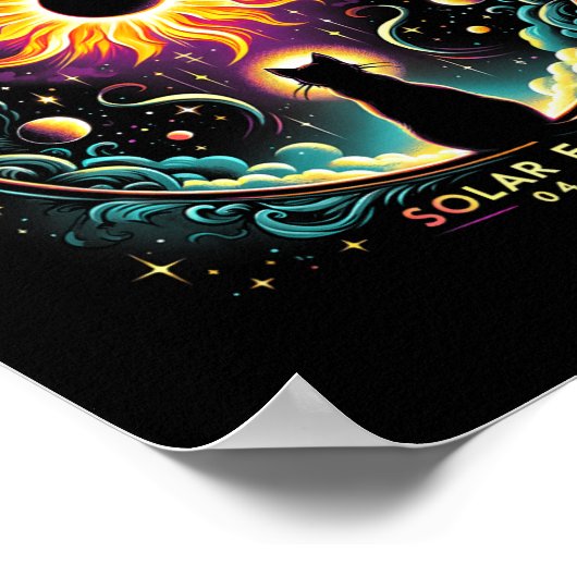 Stand: 8. April 2024 Solar Eclipse Cat Lover Poster (Ecke)