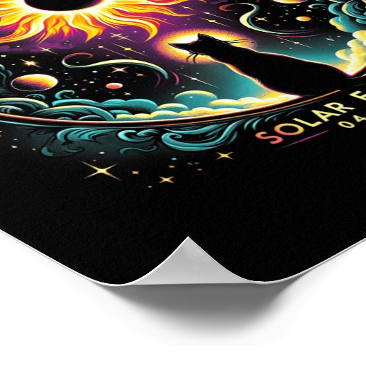 Stand: 8. April 2024 Solar Eclipse Cat Lover Poster (Ecke)