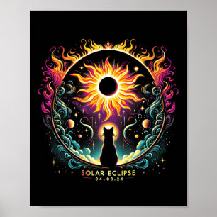 Stand: 8. April 2024 Solar Eclipse Cat Lover Poster