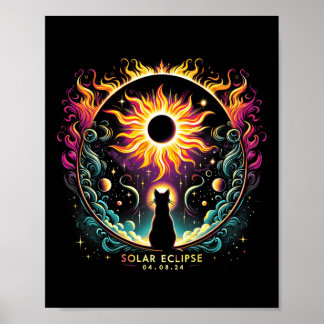 Stand: 8. April 2024 Solar Eclipse Cat Lover Poster