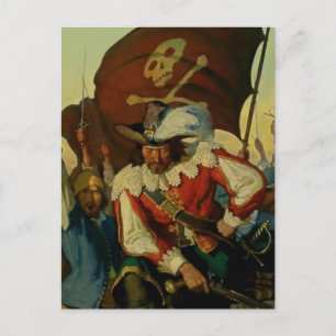 „Stand and Deliver“ Piratenkunst von NC Wyeth Postkarte