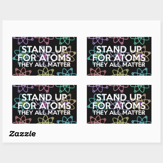STAND AUF FÜR ATOME RECHTECKIGER AUFKLEBER (Blatt)
