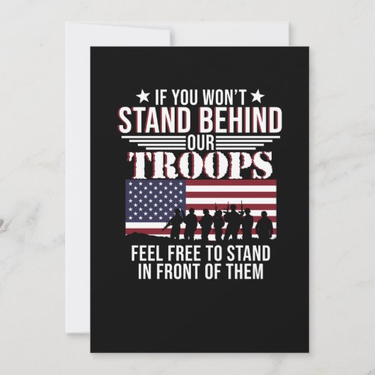 Stand Behind Our Troops Happy Veterans Day Support Dankeskarte (Vorderseite)