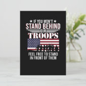 Stand Behind Our Troops Happy Veterans Day Support Dankeskarte (Stehend Vorderseite)