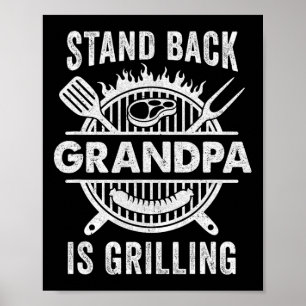 Stand Ck Opa Grillt Funny Grillen Vathday Poster
