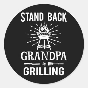 Stand Ck Opa Grillt lustige Grillen Rbecue Gril Runder Aufkleber