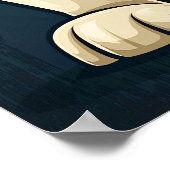 Stand Clear Bulldog – Funny Cartoon Character Art Poster (Ecke)