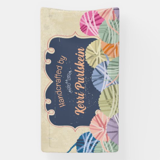 Stand der Ausstellung mit farbigen Bälle aus Garn Banner (Vertikal)