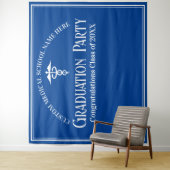Stand der Blue Medical School Graduation Party Fot Wandteppich (Beispiel)