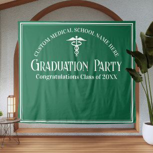 Stand der Green Medical School Graduation Party Fo Wandteppich