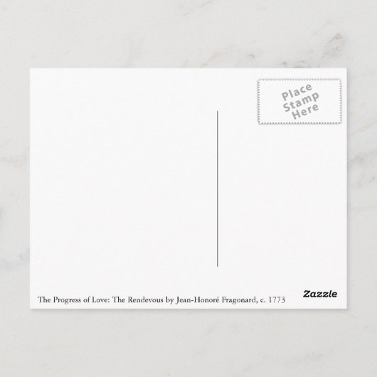 Stand der Liebe: Der Rendezvous von Fragonard Postkarte (Rückseite)