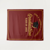 Stand der Maroon Gold Custom Graduation Party Foto Wandteppich (Vorderseite (Horizontal))