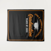 Stand der Orange Black Custom Graduation Party Fot Wandteppich (Vorderseite (Horizontal))