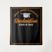 Stand der Orange Black Custom Graduation Party Fot Wandteppich (Vorderseite)