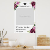 Stand der Plum Lila Floral Graduation Party Foto Poster (Küche)