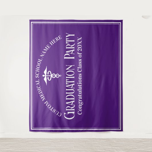 Stand des Fotos der lila School Graduation Party Wandteppich (Vorderseite)
