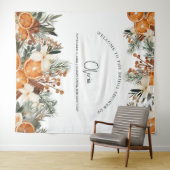 Stand des Fotos im Winter Herbst Brautparty Backgr Wandteppich (Beispiel (Horizontal))