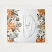 Stand des Fotos im Winter Herbst Brautparty Backgr Wandteppich (Vorderseite (Horizontal))