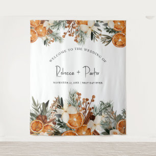 Stand des Fotos "Winter Hochzeit im Herbst Backgro Wandteppich