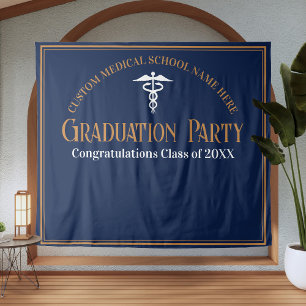 Stand des Navy Blue Medical School Abschluss Foto Wandteppich