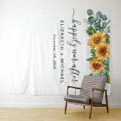 Stand des Wedding Sunflower Eucalyptus Foto Wandteppich (Beispiel (Horizontal))