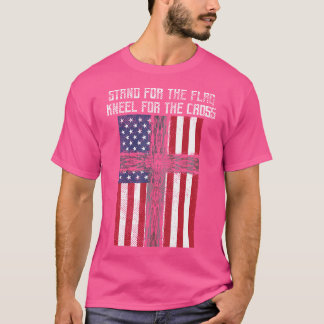 Stand Flag Kneel Cross Gott Jesus America Us Chris T-Shirt