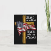 Stand For Flag Kneel For Cross Patriotic Christian Karte (Vorderseite)