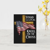 Stand For Flag Kneel For Cross Patriotic Christian Karte (Gelbe Blume)