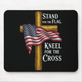Stand For Flag Kneel For Cross Patriotic Christian Mousepad (Vorne)
