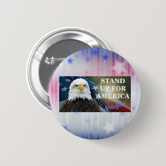 STAND FÜR AMERIKA #VoteBlue Button (Vorne & Hinten)