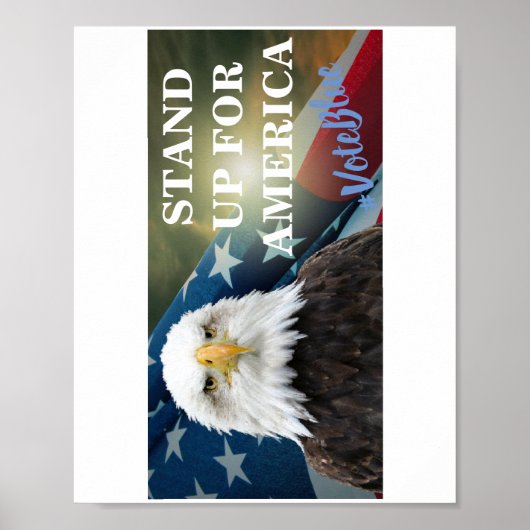 STAND FÜR AMERIKA #VoteBlue T - Shirt Poster (Vorne)