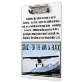 Stand für den Mann im Schwarzen Klemmbrett (Links)