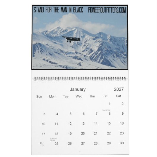 Stand für den Mann in Schwarzes Druckkalender Kalender (Jan 2027)