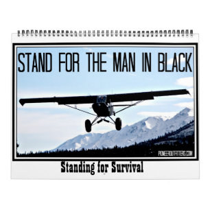 Stand für den Mann in Schwarzes Druckkalender Kalender