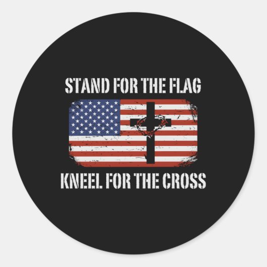 Stand für die Fahne für das Kreuz Runder Aufkleber (Vorderseite)